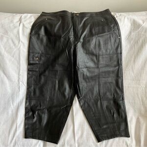 NWOT Anthropologie | ‘Gabi’ Faux Leather Utility Pants | Size 20W